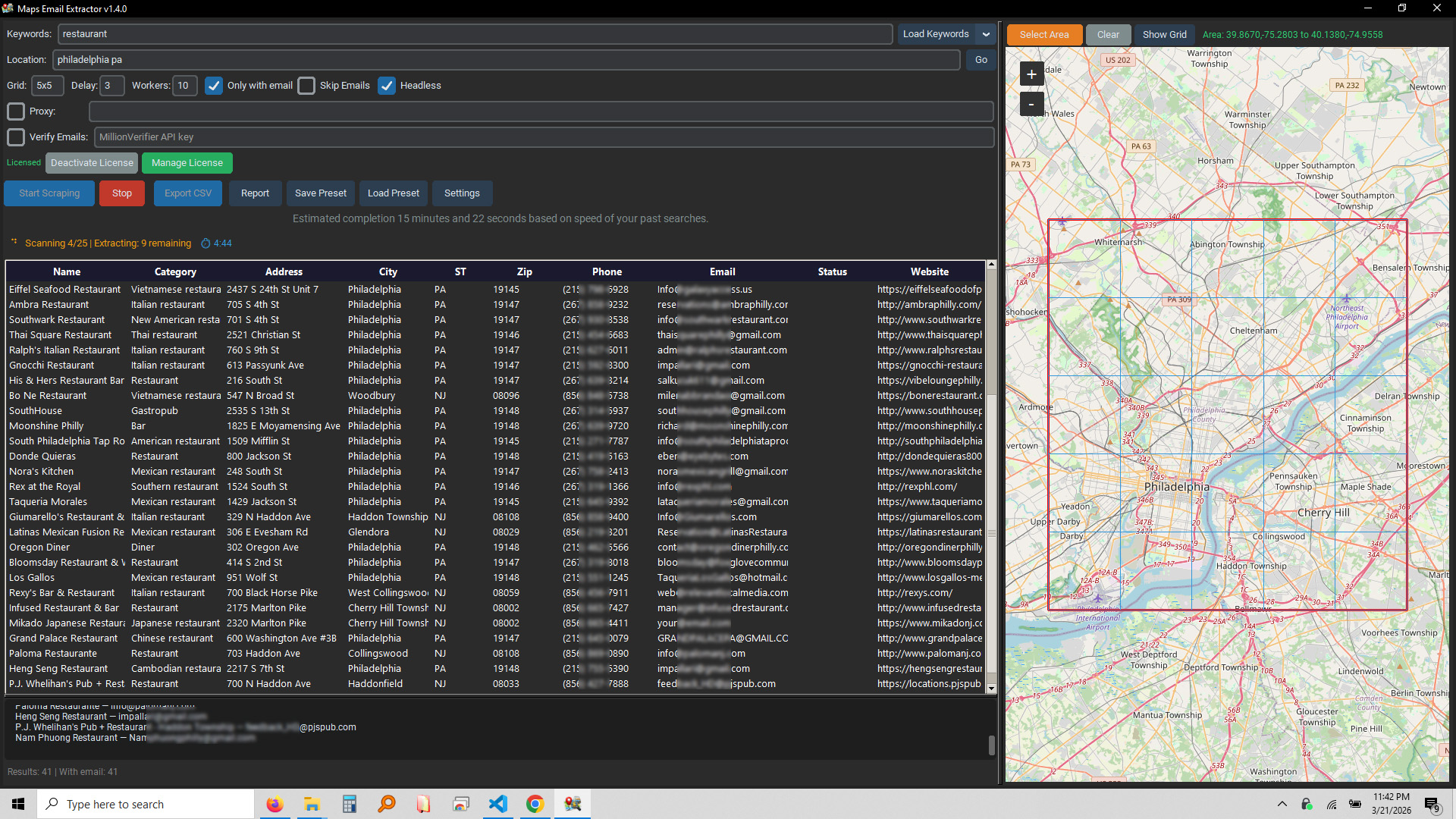 Maps Email Extractor Application